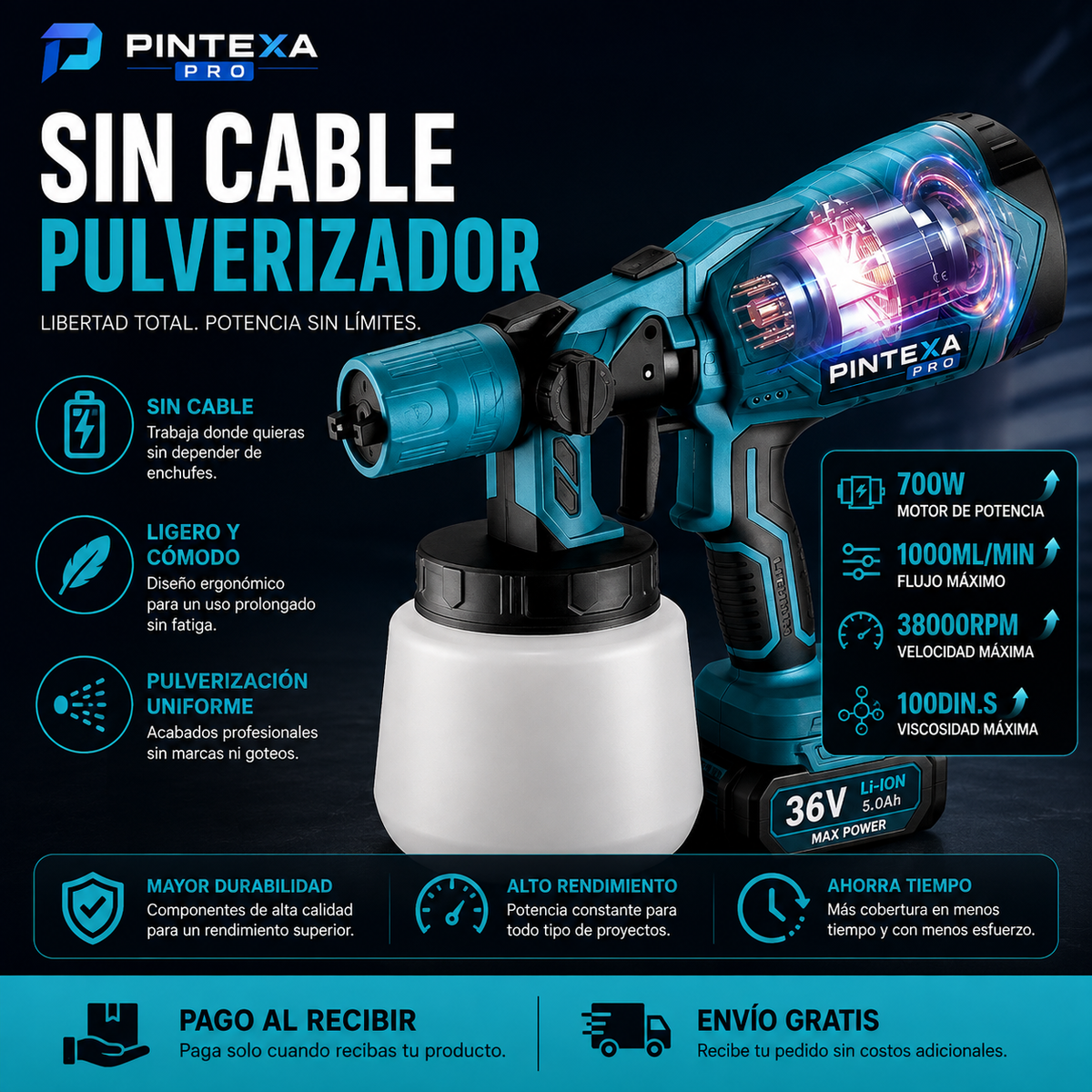 Pintexa Pro™ - Pistola de Pintura Inalámbrica