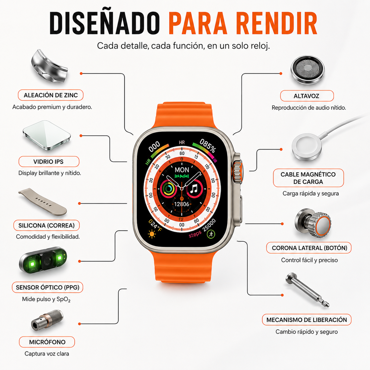 ULTRA PRO SMARTWATCH™+ 2 correas premium + cargador — el control total en tu muñeca