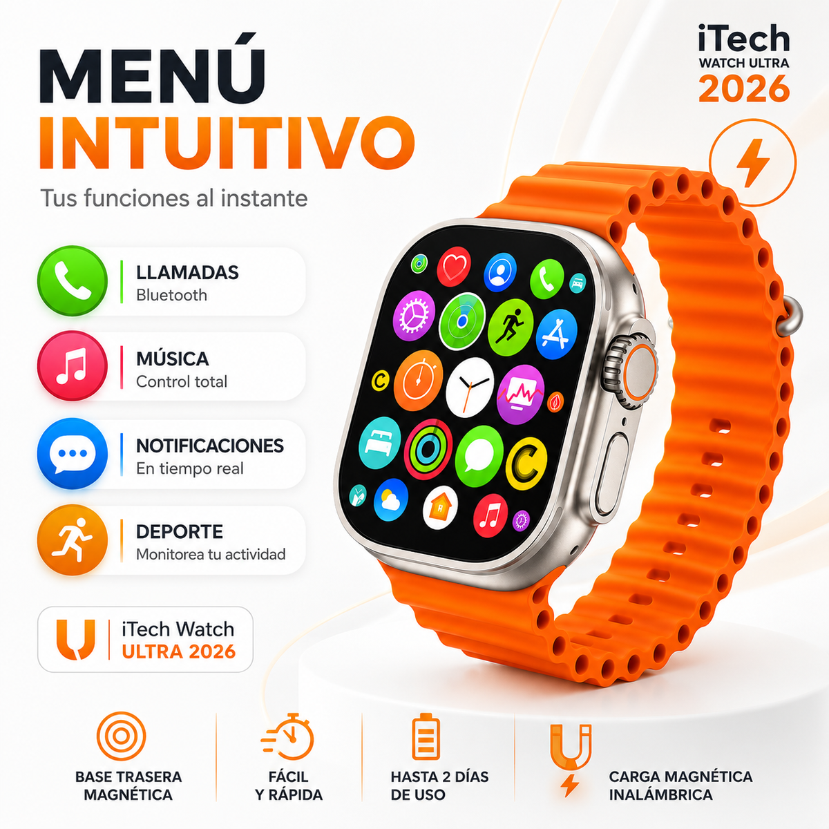 ULTRA PRO SMARTWATCH™+ 2 correas premium + cargador — el control total en tu muñeca
