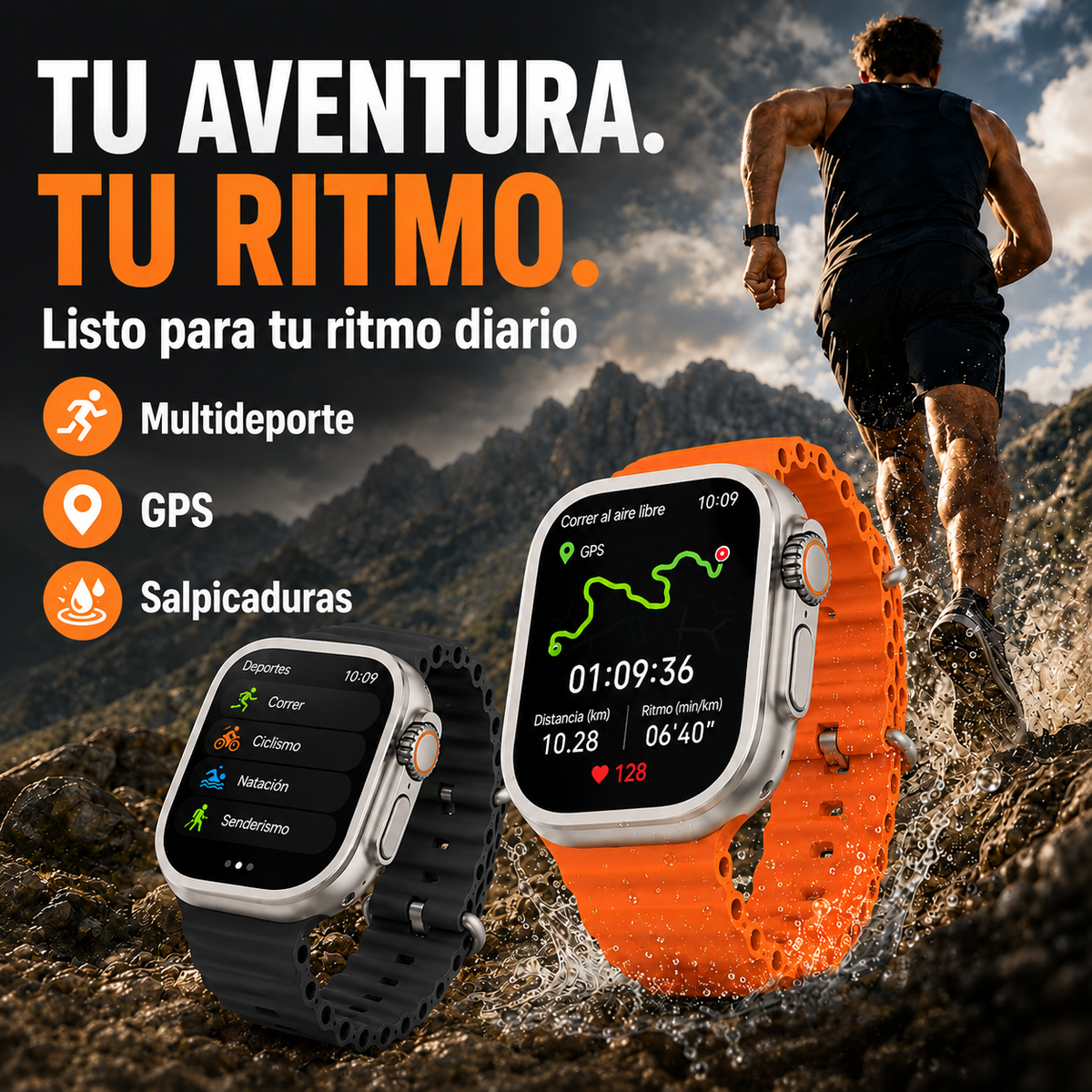 ULTRA PRO SMARTWATCH™+ 2 correas premium + cargador — el control total en tu muñeca