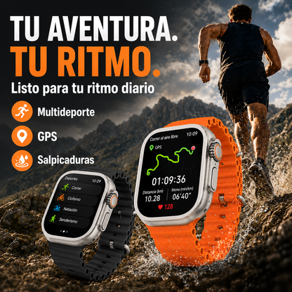 ULTRA PRO SMARTWATCH™+ 2 correas premium + cargador — el control total en tu muñeca