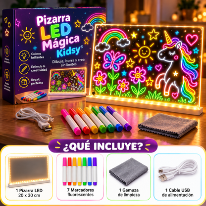 ✨LumiKids™ – Pizarra LED Mágica + Estuche Rotuladores Neón — Adiós a las pantallas, hola a la magia real