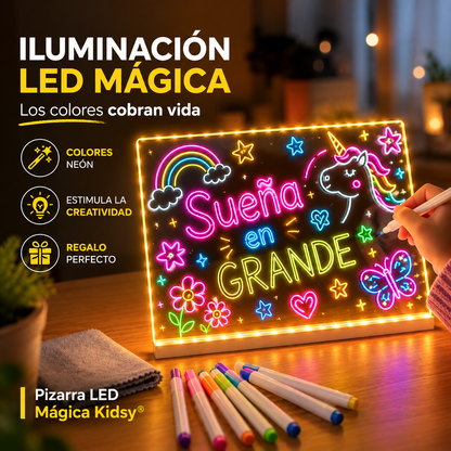 ✨LumiKids™ – Pizarra LED Mágica + Estuche Rotuladores Neón — Adiós a las pantallas, hola a la magia real