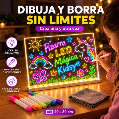 ✨LumiKids™ – Pizarra LED Mágica + Estuche Rotuladores Neón — Adiós a las pantallas, hola a la magia real