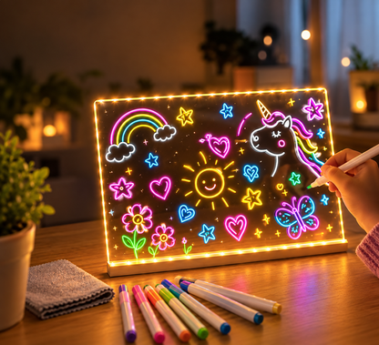✨LumiKids™ – Pizarra LED Mágica + Estuche Rotuladores Neón — Adiós a las pantallas, hola a la magia real