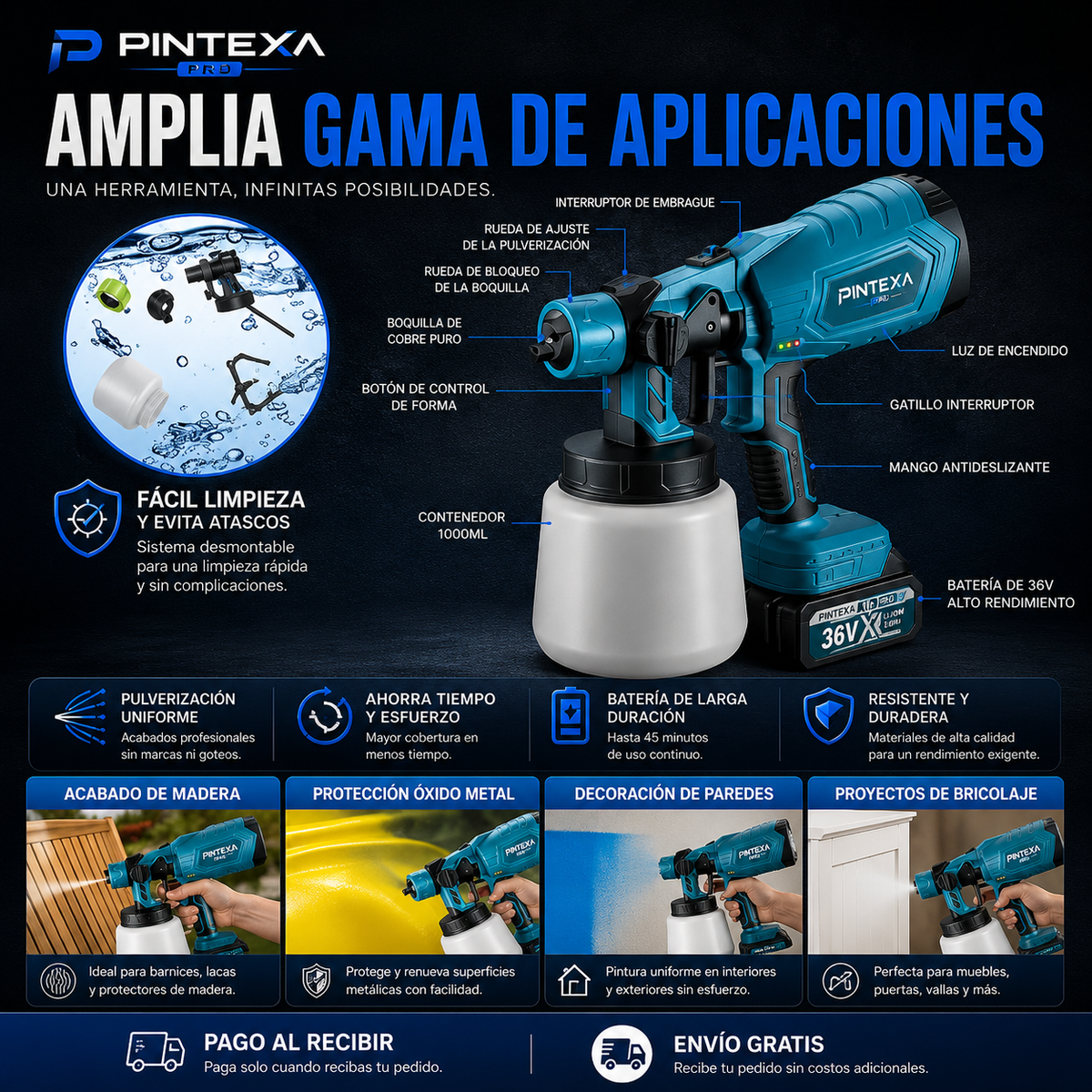 Pintexa Pro™ - Pistola de Pintura Inalámbrica