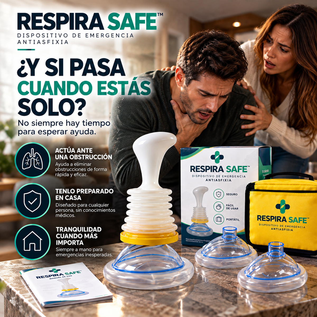 RESPIRA SAFE™ Dispositivo de Emergencia Antiasfixia
