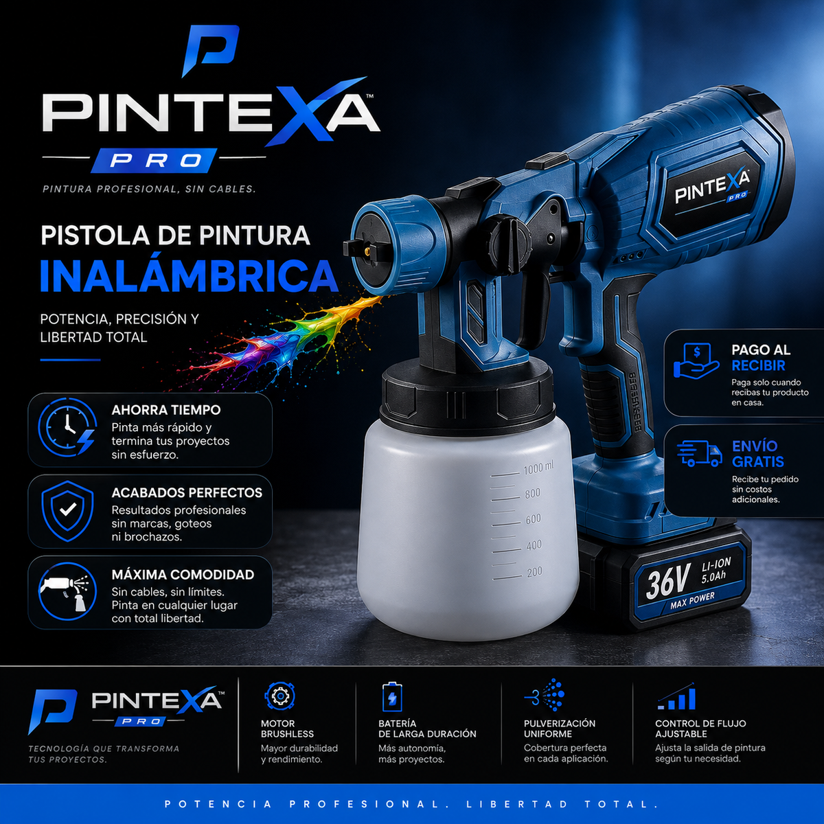 Pintexa Pro™ - Pistola de Pintura Inalámbrica